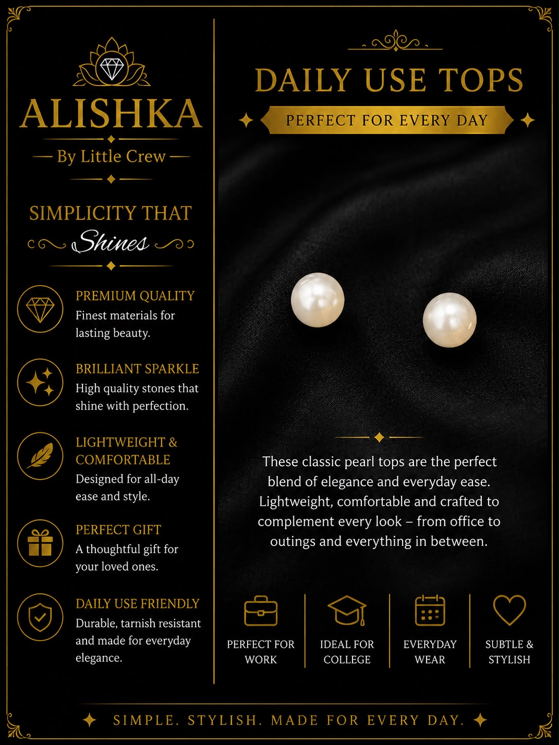 Classic Pearl Daily Wear Stud Earrings