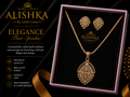 Elegant Filigree Leaf Pendant & Earrings Set
