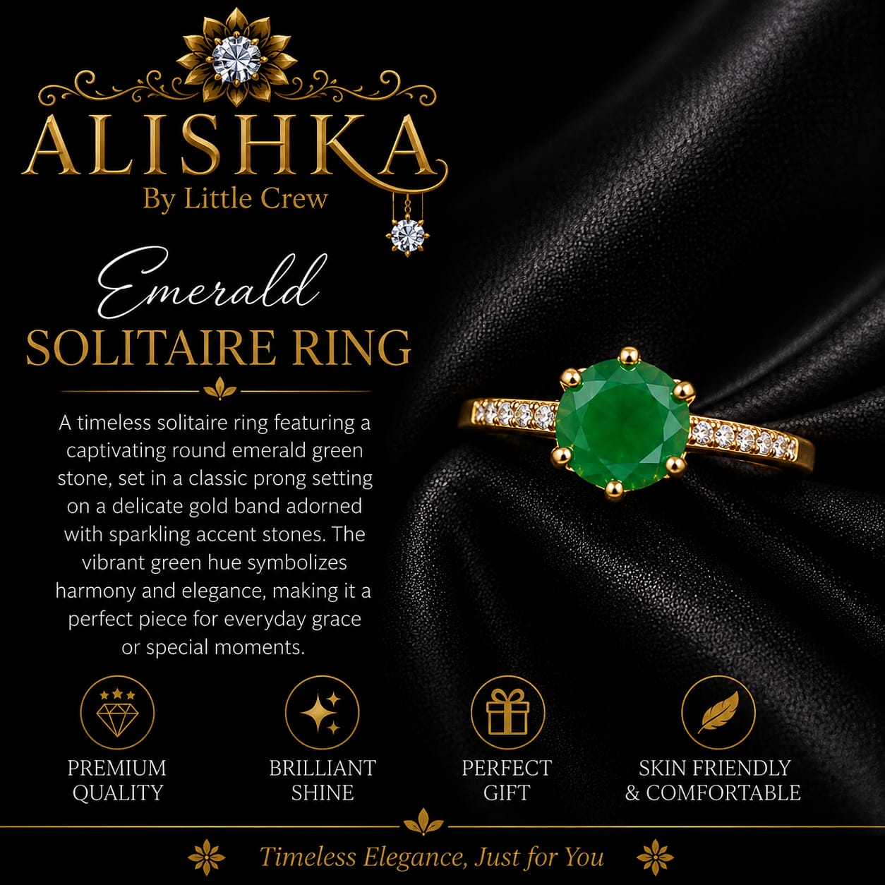 Emerald Solitaire Ring – 3 Design Variants