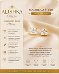 Square CZ Crystal Daily Wear Stud Earrings