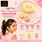 Fluffy Charm Hair Pony & Mini Catcher Set for Girls – 3 Pieces