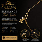 Butterfly Charm Stainless Steel Bracelet – Golden