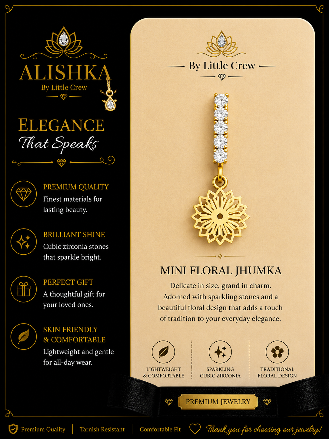 Mini Floral Jhumka Drop Earrings
