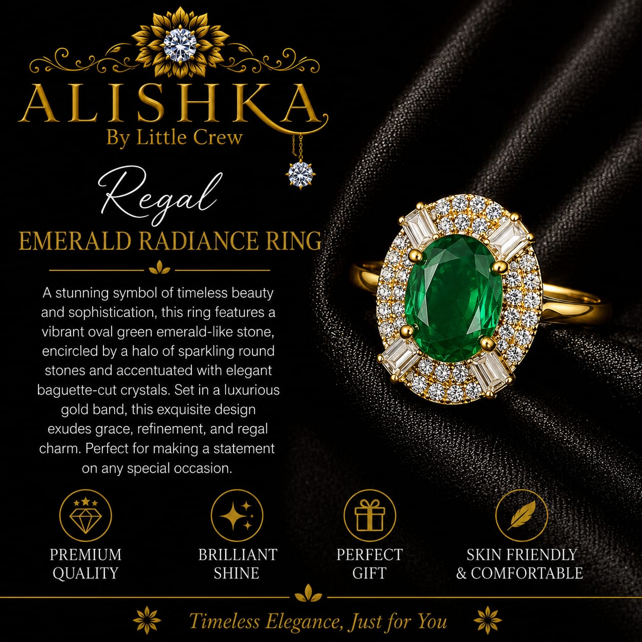 Regal Radiance Statement Ring – 4 Color Variants