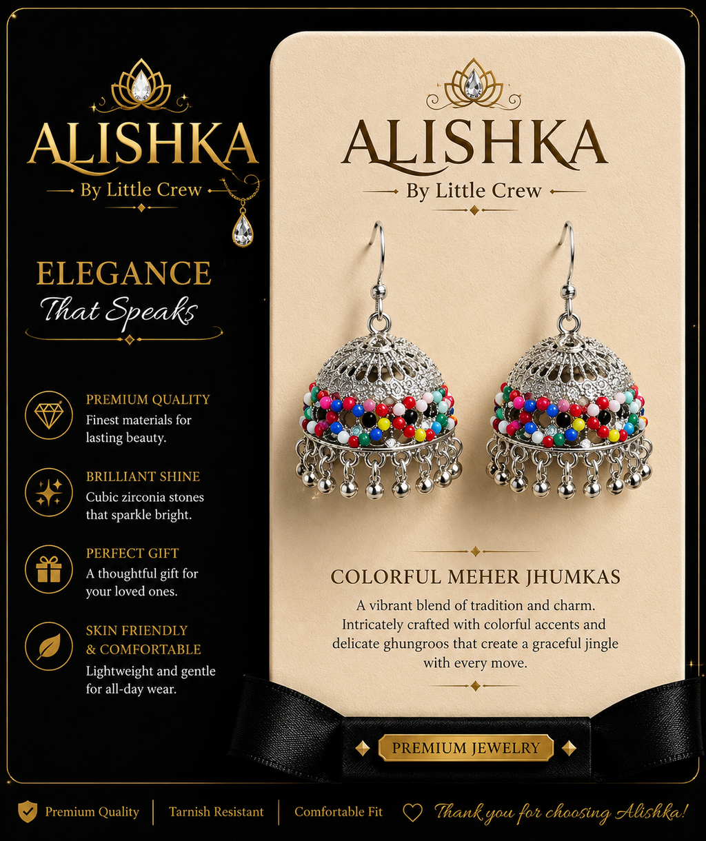 Colorful Traditional Jhumka Earrings