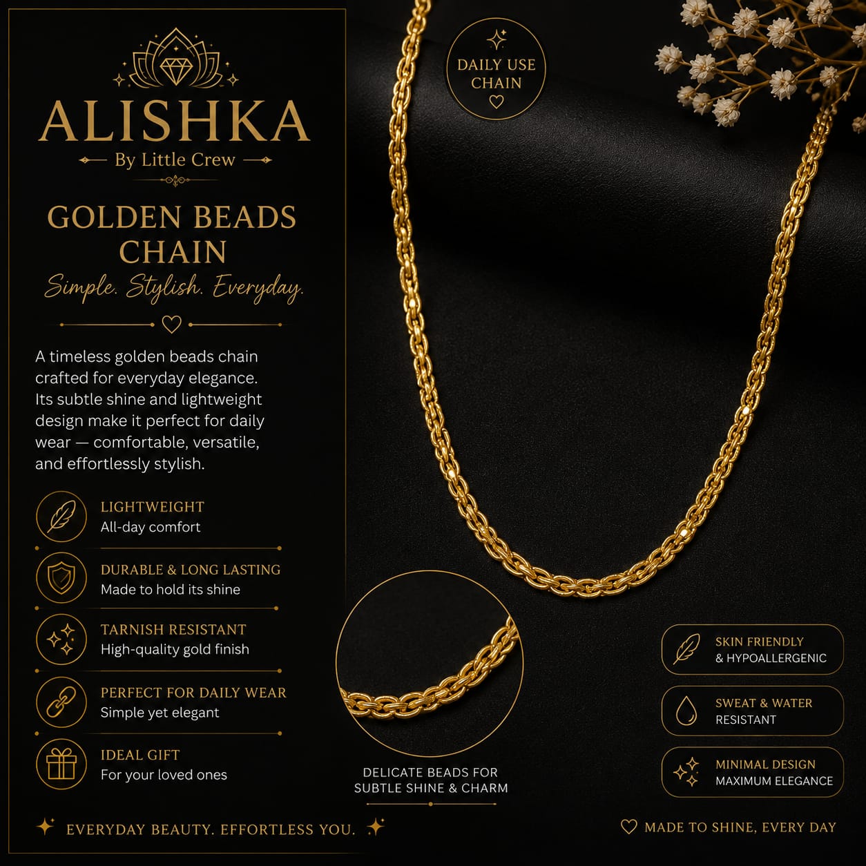Golden Daily Wear Chain – Minimal & Elegant