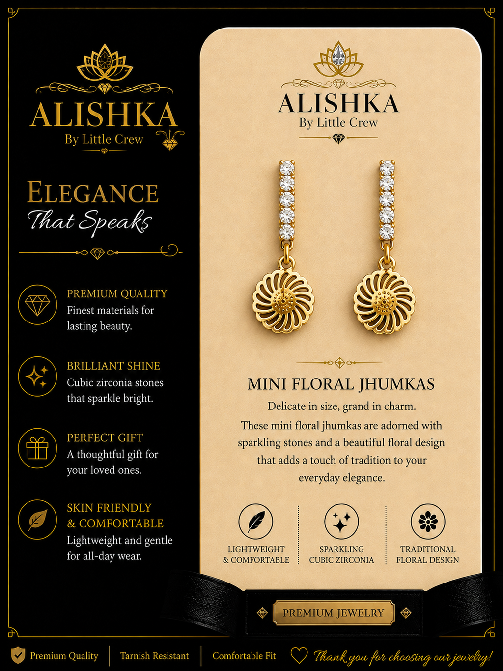 Mini Floral Jhumka Drop Earrings