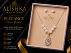 Pearl & Crystal Drop Pendant Necklace Set
