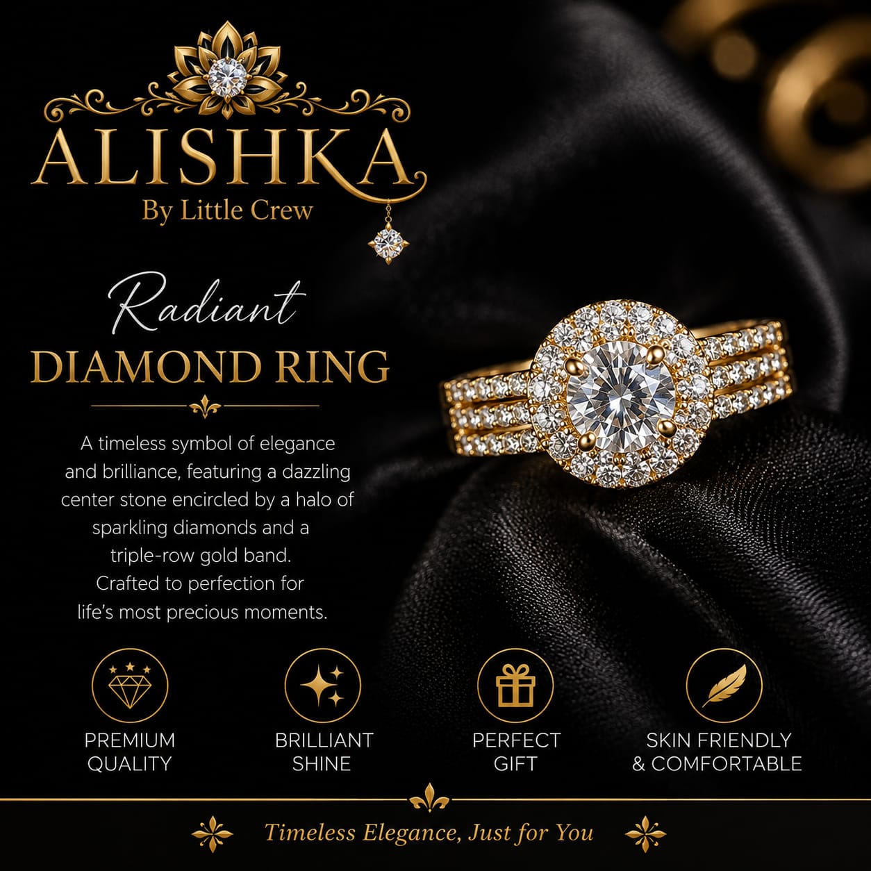 Radiant Elegance Cushion-Cut Ring – 4 Design Variants