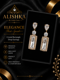 Crystal Rectangle Drop Earrings