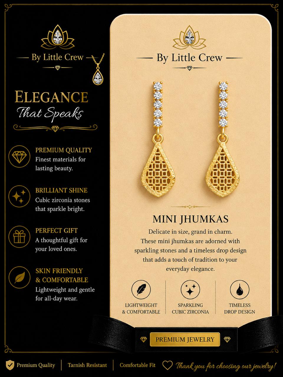 Mini Floral Jhumka Drop Earrings