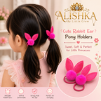 Cute Rabbit Ear Pony Holders for Girls – 6 Colors