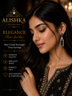 Crystal Rectangle Drop Earrings