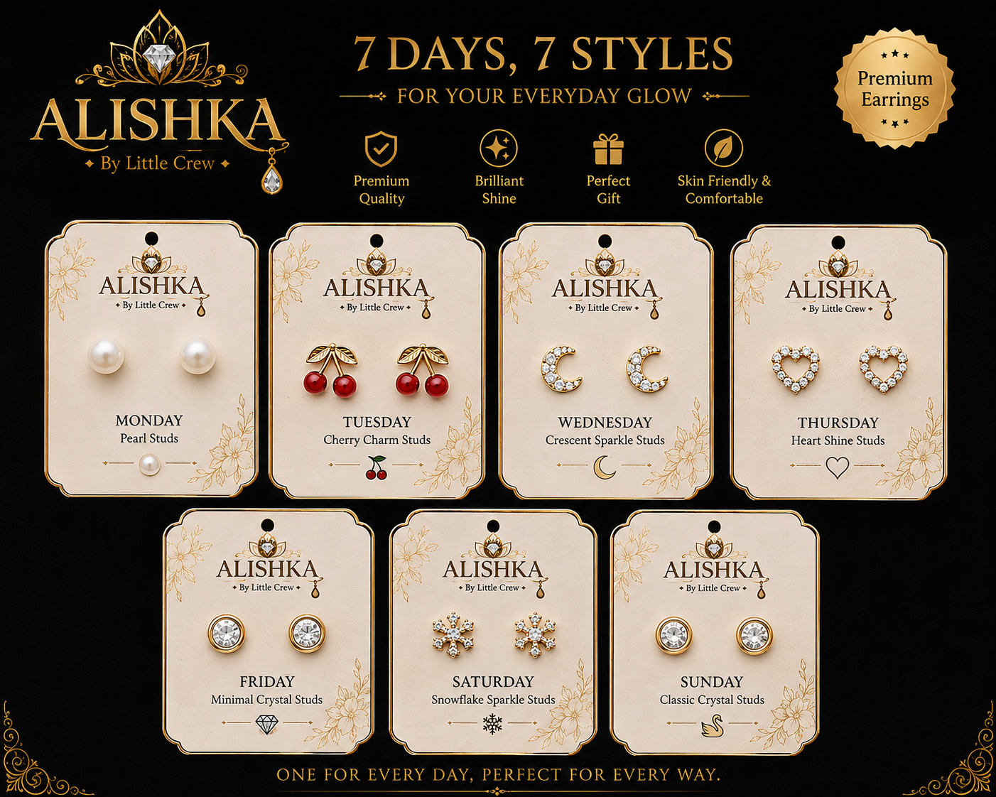 7 Days, 7 Styles – Premium Earrings Set
