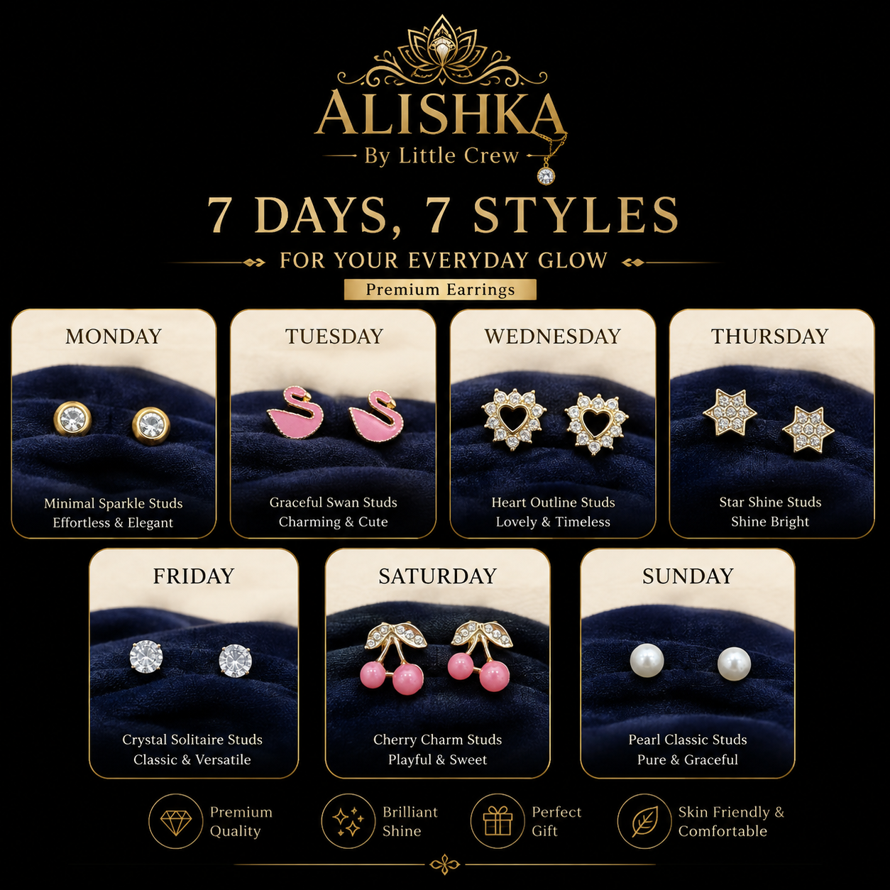 7 Days, 7 Styles – Premium Earrings Set