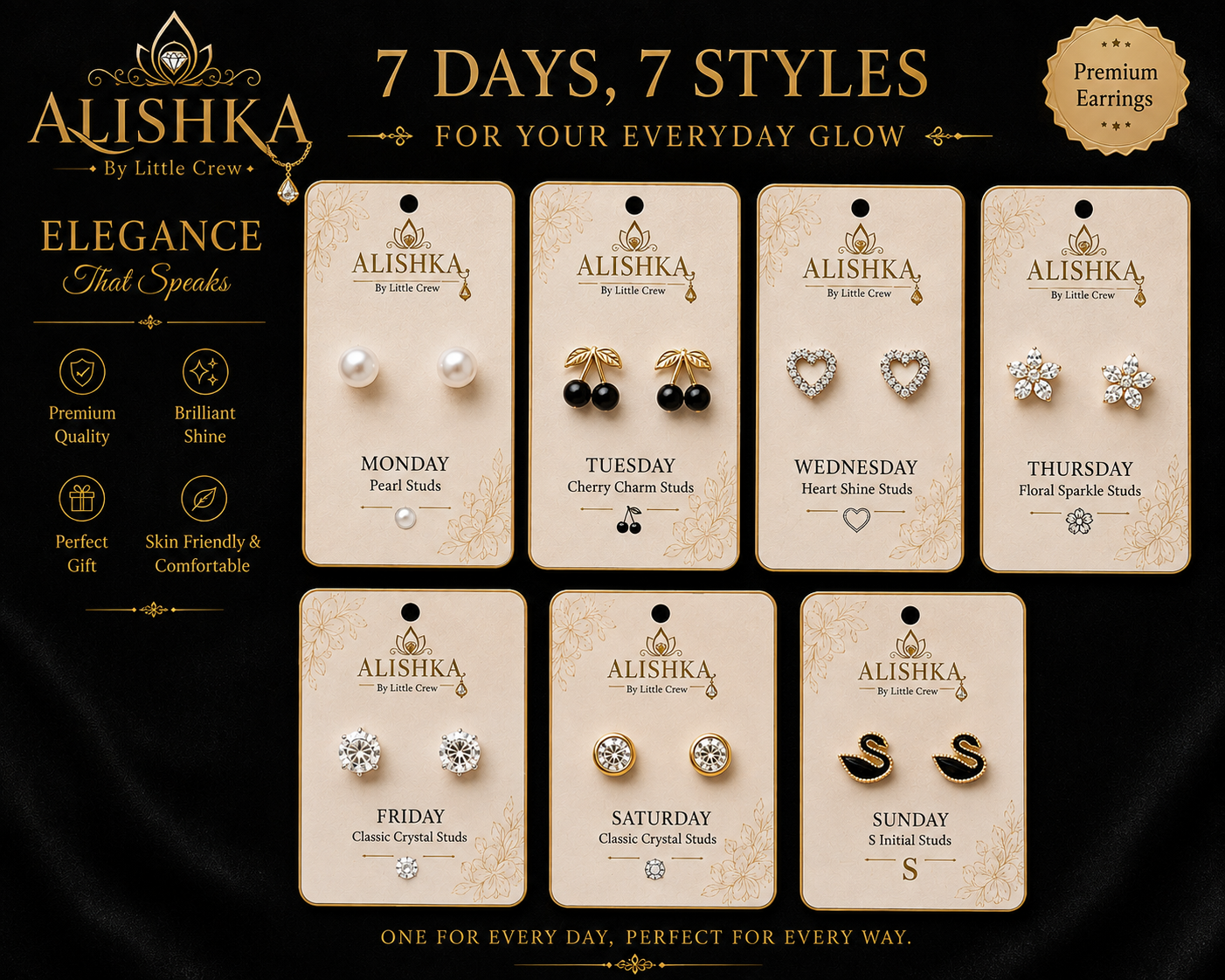 7 Days, 7 Styles – Premium Earrings Set
