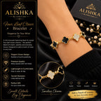 Black Love Charm Bracelet – Elegant Heart Design