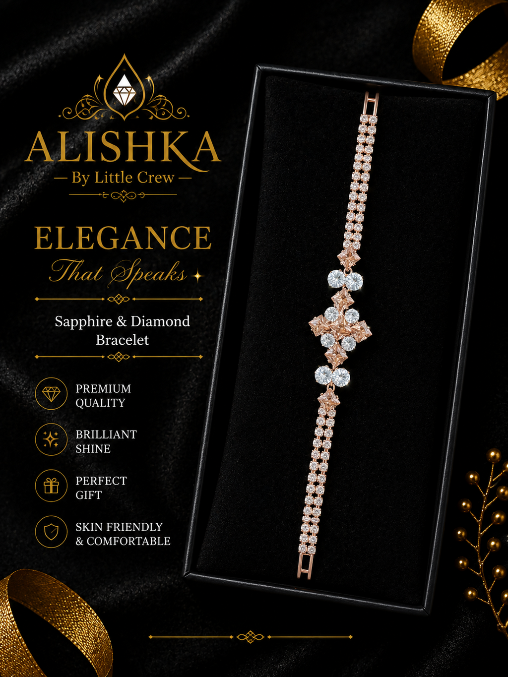 Sparkling Crystal Statement Bracelet