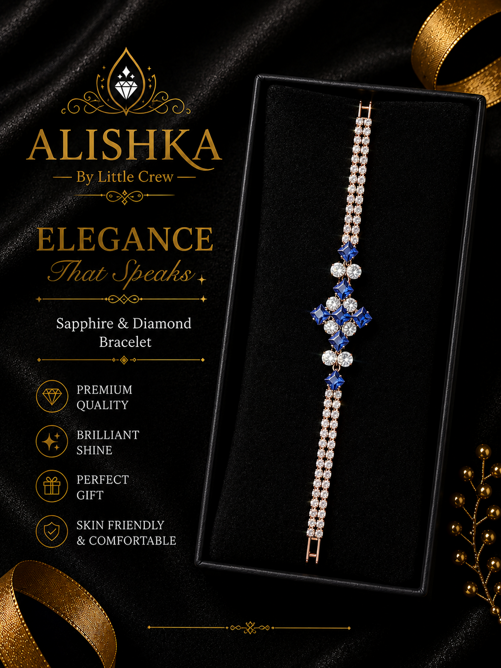 Sparkling Crystal Statement Bracelet