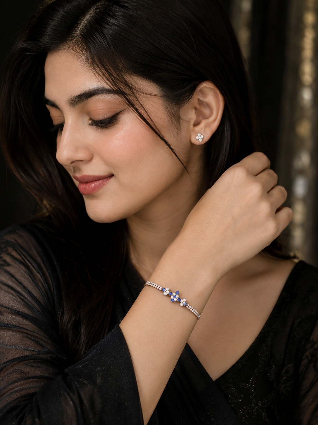 Sparkling Crystal Statement Bracelet
