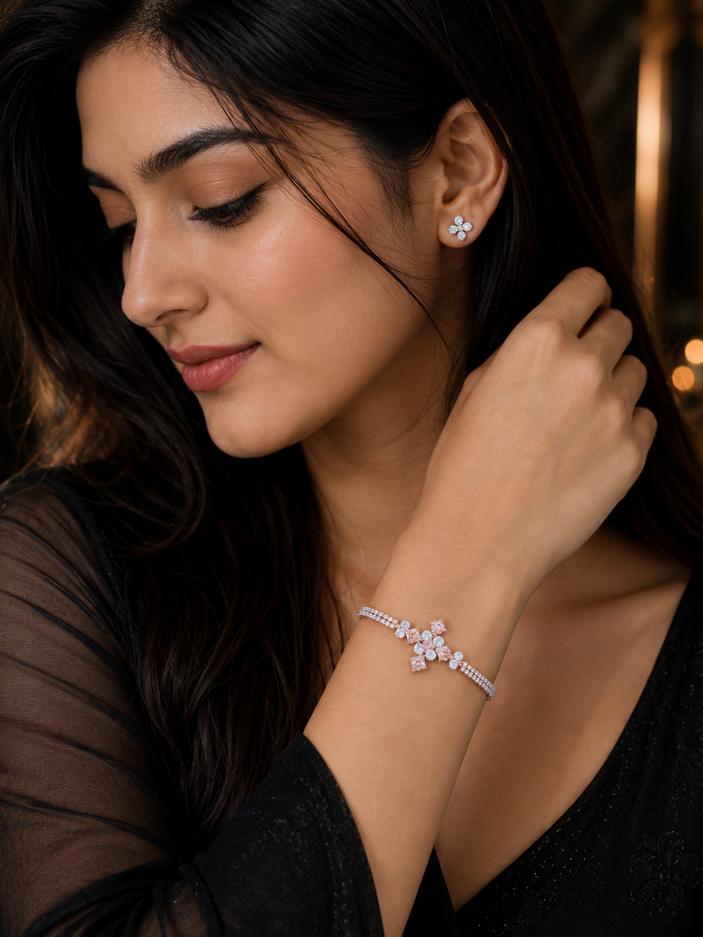 Sparkling Crystal Statement Bracelet