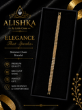 Shimmer Crystal Chain Bracelet – Golden, Silver & Black