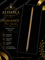 Shimmer Crystal Chain Bracelet – Golden, Silver & Black