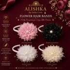 Floral Pearl Hair Bands for Girls – 4 Color Variants