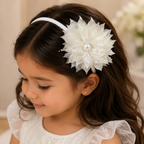Floral Pearl Hair Bands for Girls – 4 Color Variants