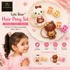 Cute Bear Hair Pony & Mini Catcher Set for Girls – 3 Pieces