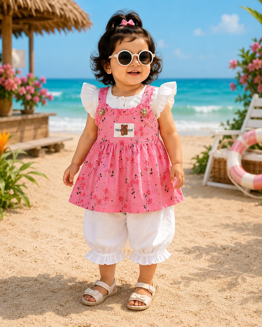 Girls Floral Princess Dress Set