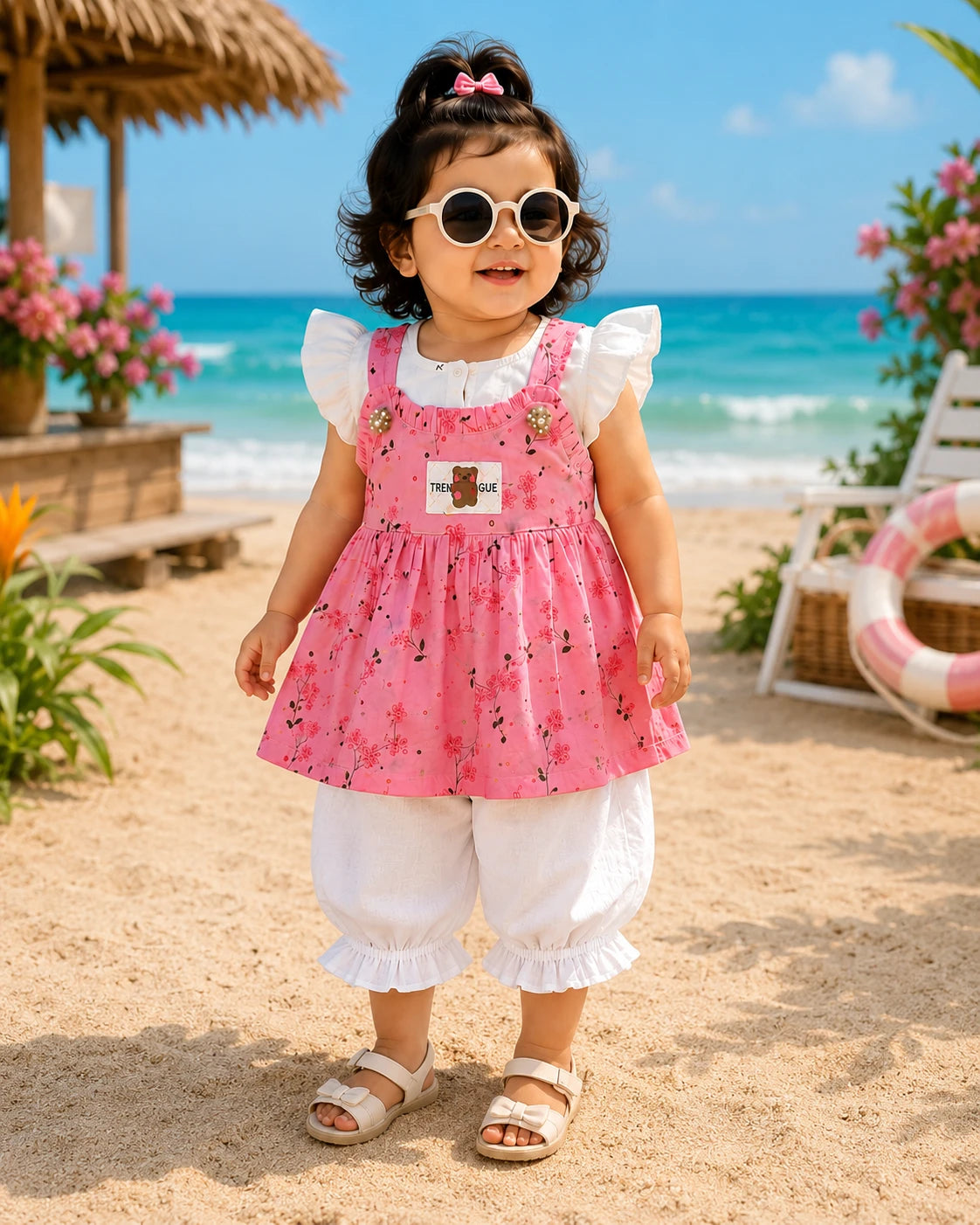 Girls Floral Princess Dress Set