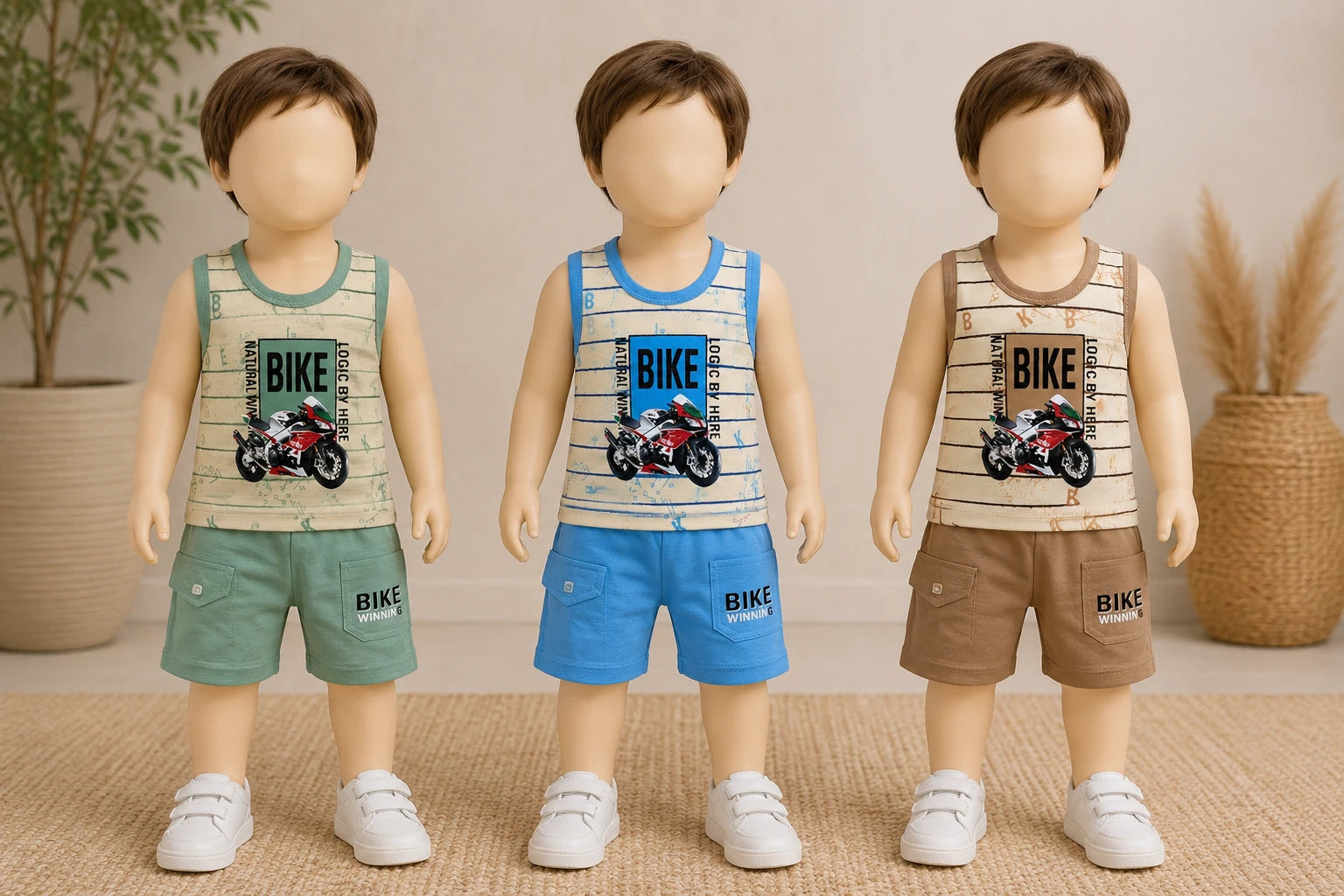 Bike Racer Summer Vest & Shorts Set