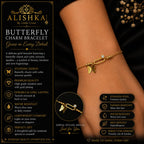 Butterfly Charm Stainless Steel Bracelet – Golden