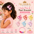 Cute Hair Pins & Pearl Bracelet Set for Little Girls