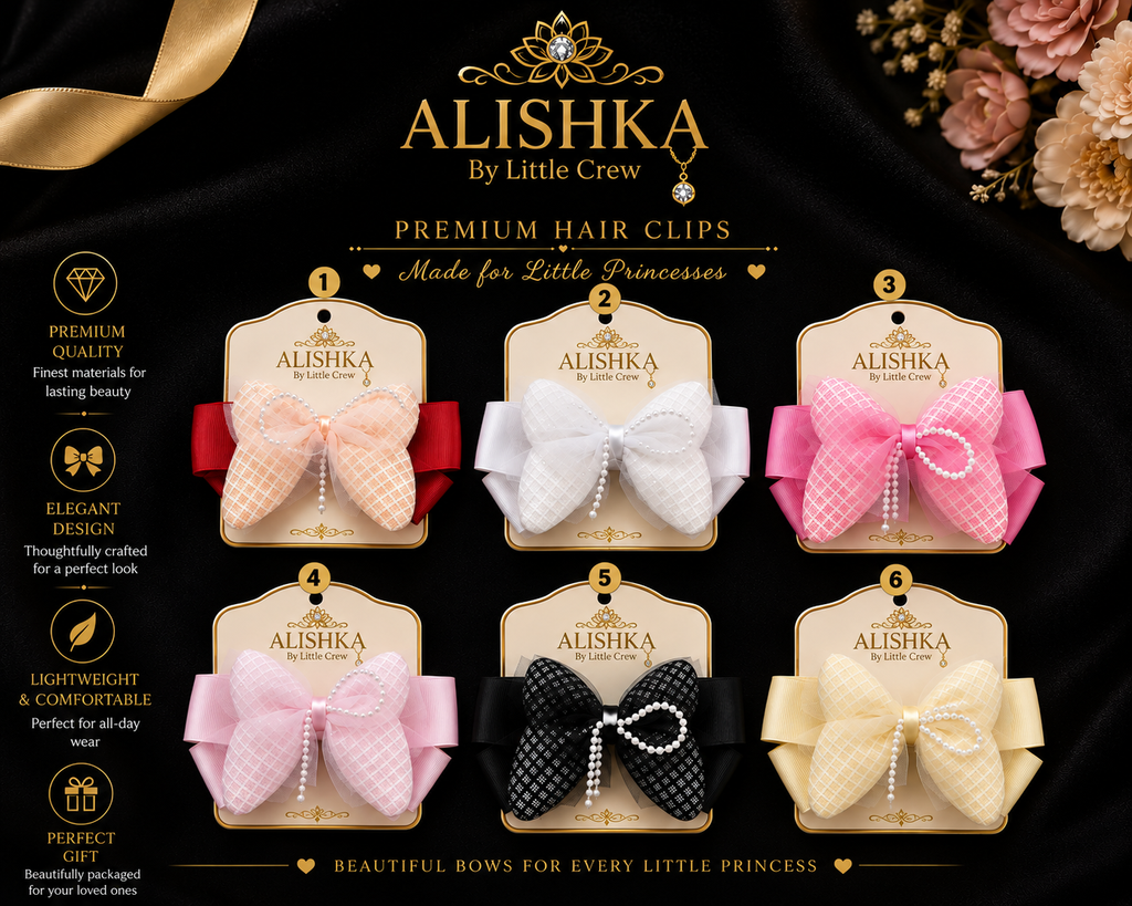 Butterfly Bow Hair Clips for Girls – 6 Color Variants