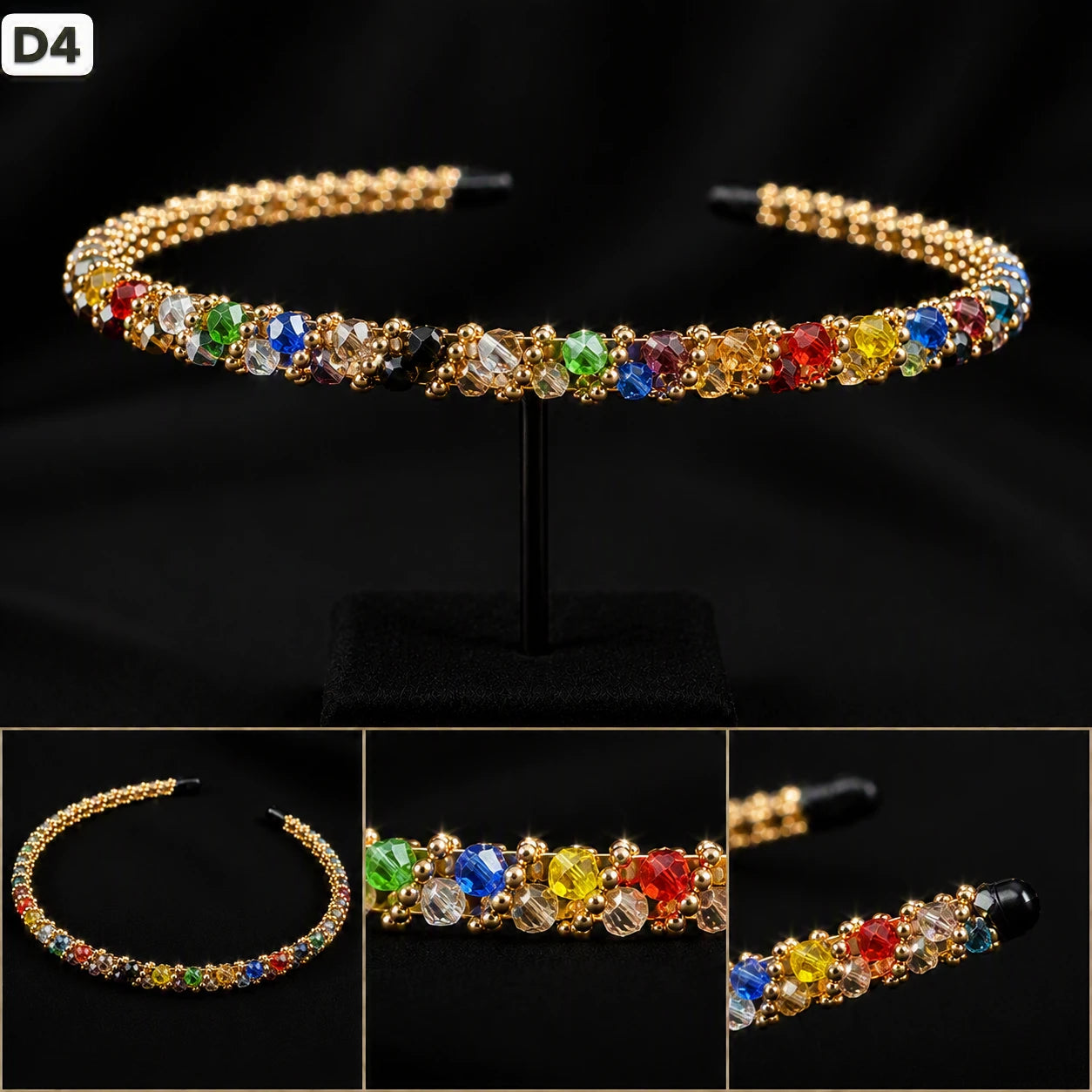 Premium Party Headband | Elegant Pearl & Crystal Gold Hair Band for Girls & Women