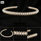 Premium Party Headband | Elegant Pearl & Crystal Gold Hair Band for Girls & Women