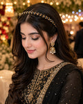 Premium Party Headband | Elegant Pearl & Crystal Gold Hair Band for Girls & Women