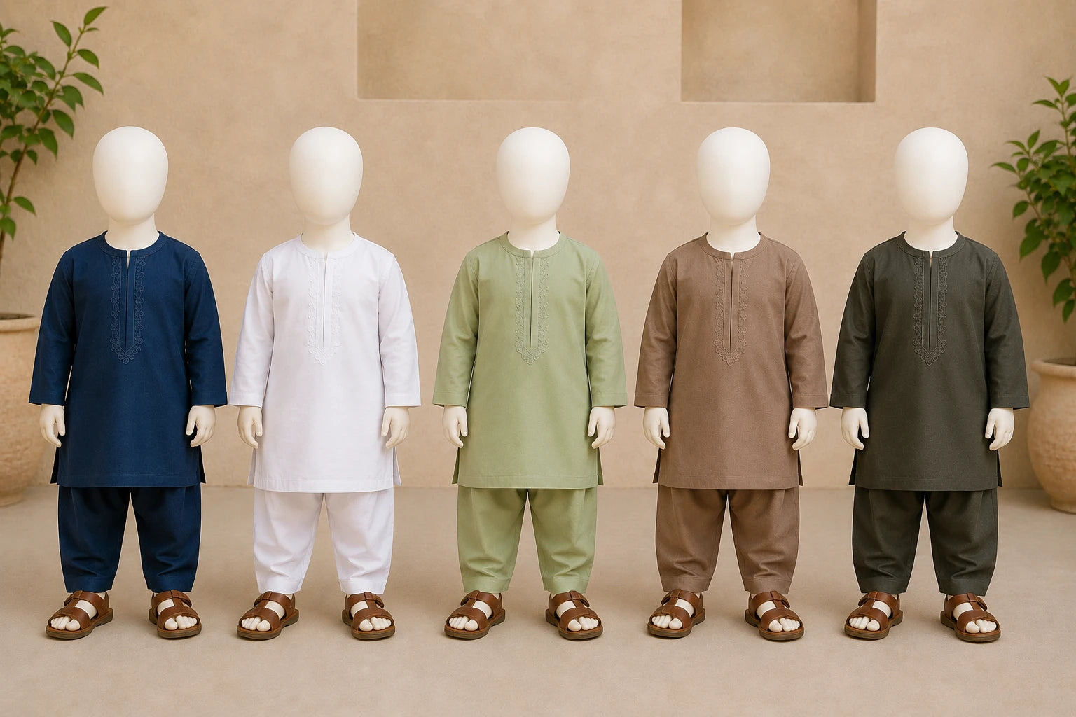 Premium Boys Embroidered Kurta Shalwar Set