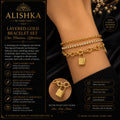 Layered Gold Bracelet Set with Heart Lock Charm