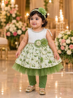 Floral Party Dress with Leggings & Headband | 3-Piece Dress Set | Little Crew