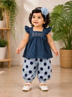 Cotton Top & Polka Dot Trouser Set | Stylish 2-Piece Summer Outfit | Little Crew