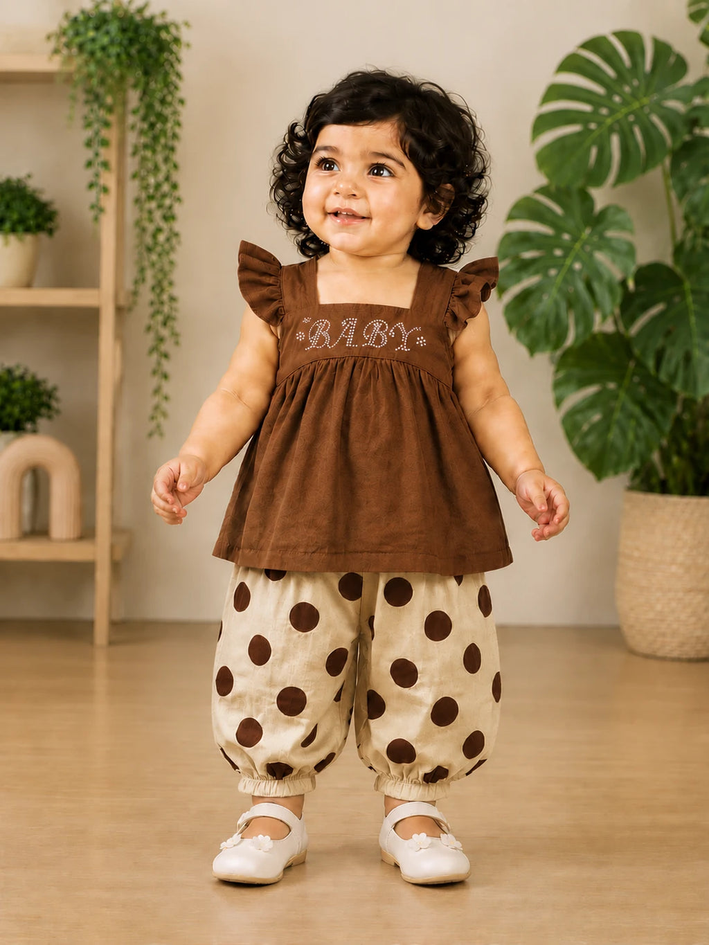 Cotton Top & Polka Dot Trouser Set | Stylish 2-Piece Summer Outfit | Little Crew