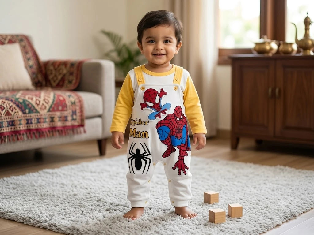 Spider-Man Baby Boys Romper | Full Sleeve Cotton | Little Crew