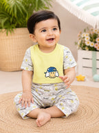 Baby Boys Cotton Smiley Print Romper | Little Crew