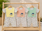 Baby Boys Cotton Smiley Print Romper | Little Crew