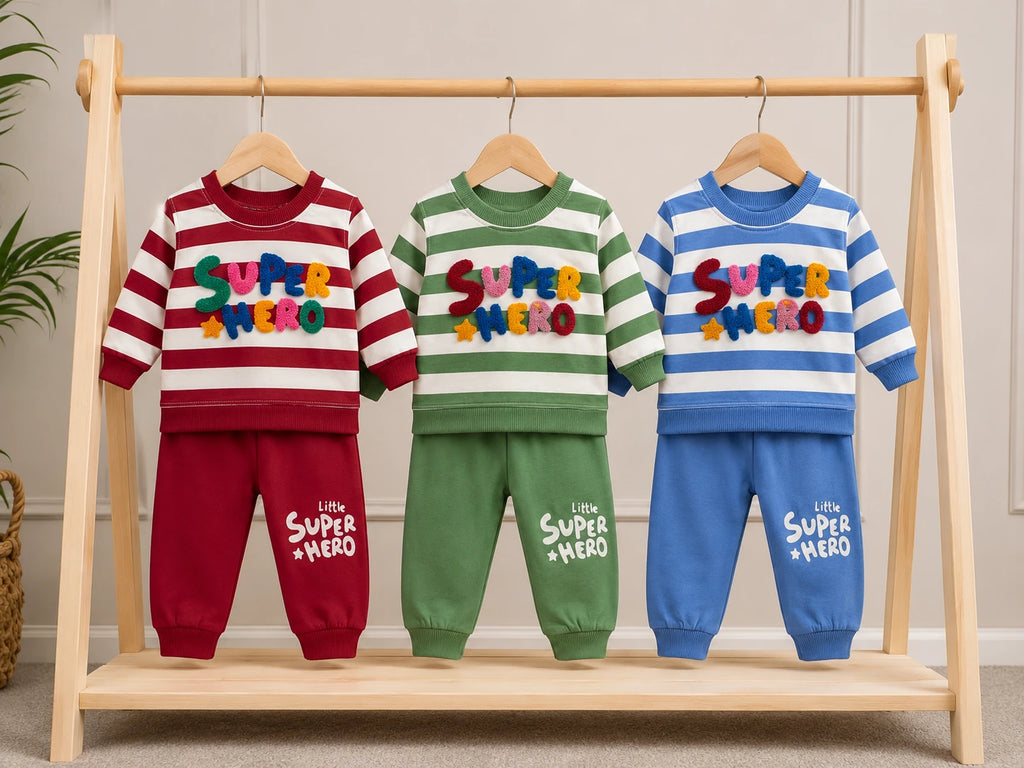 Super Hero Cotton T-Shirt & Trouser Set | Little Crew