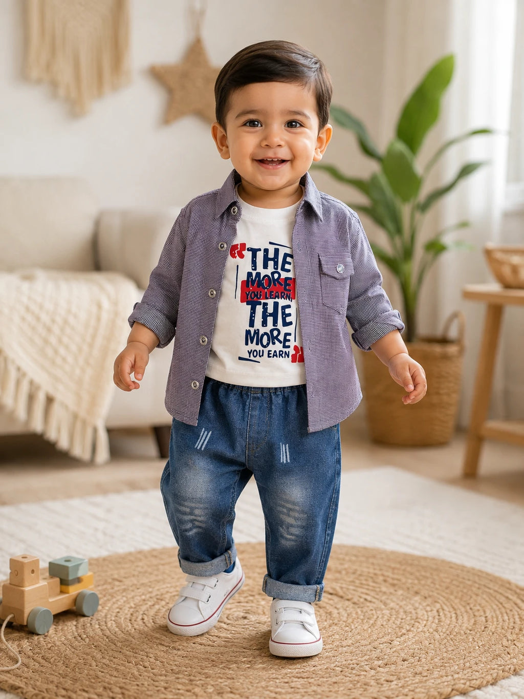 3-Piece Shirt, T-Shirt & Jeans Set | Casual Cotton Outfit for Toddlers | Little Crew