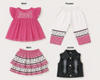 Girls 4-Piece Party Dress Set with Jacket